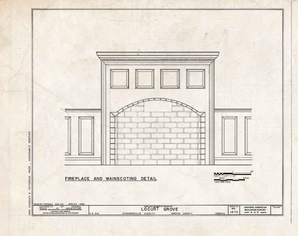 Blueprint HABS VA,40-STANA.V,1- (Sheet 8 of 8) - Locust Grove, State Route 641, Stanardsville, Greene County, VA