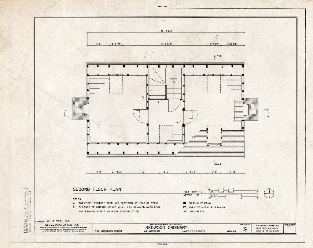 Blueprint HABS VA,48-WIL,65- (Sheet 4 of 13) - Redwood Ordinary, 449 Nicholson Street, Williamsburg, Williamsburg, VA