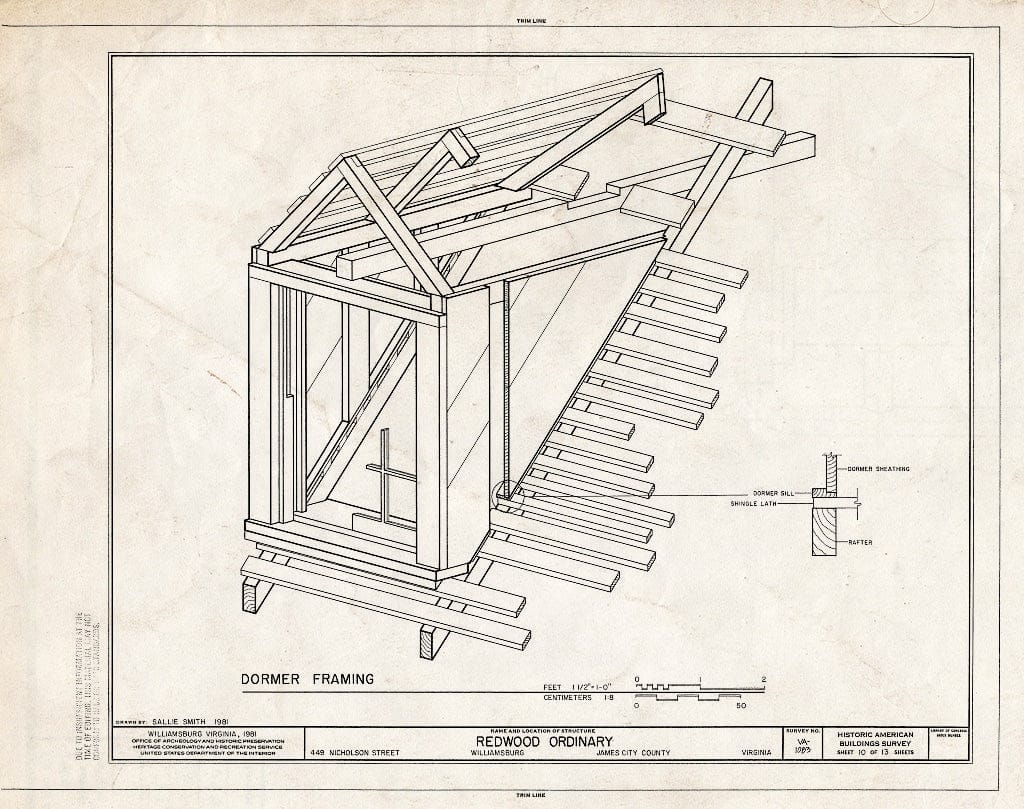 Blueprint HABS VA,48-WIL,65- (Sheet 10 of 13) - Redwood Ordinary, 449 Nicholson Street, Williamsburg, Williamsburg, VA