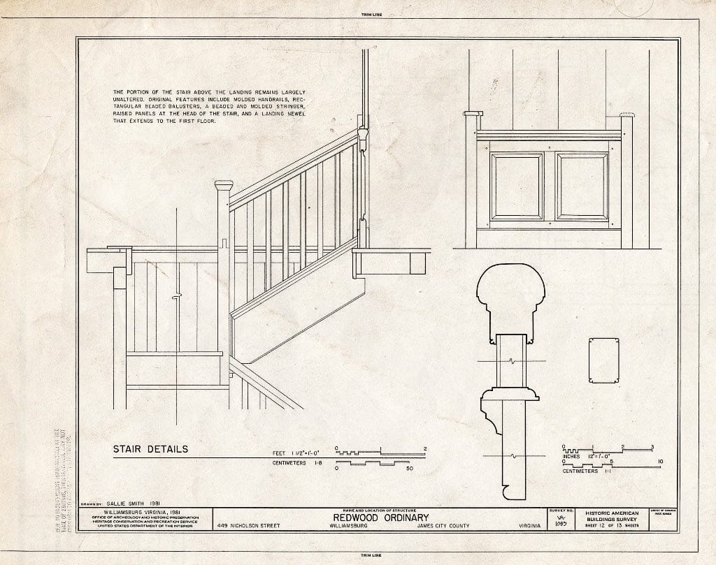 Blueprint HABS VA,48-WIL,65- (Sheet 12 of 13) - Redwood Ordinary, 449 Nicholson Street, Williamsburg, Williamsburg, VA