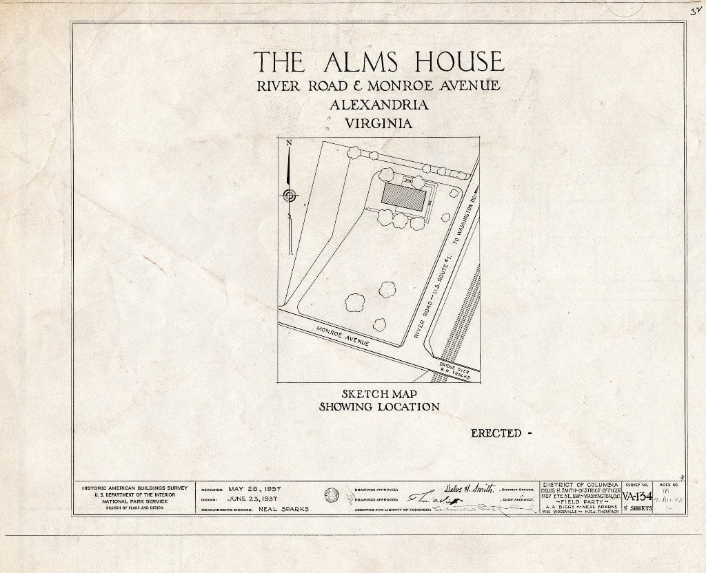 Blueprint HABS VA,7-Alex.V,1- (Sheet 0 of 8) - Alexandria Alms House, Alexandria, Independent City, VA