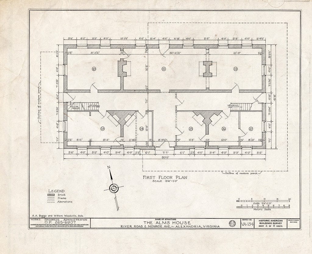 Blueprint HABS VA,7-Alex.V,1- (Sheet 2 of 8) - Alexandria Alms House, Alexandria, Independent City, VA