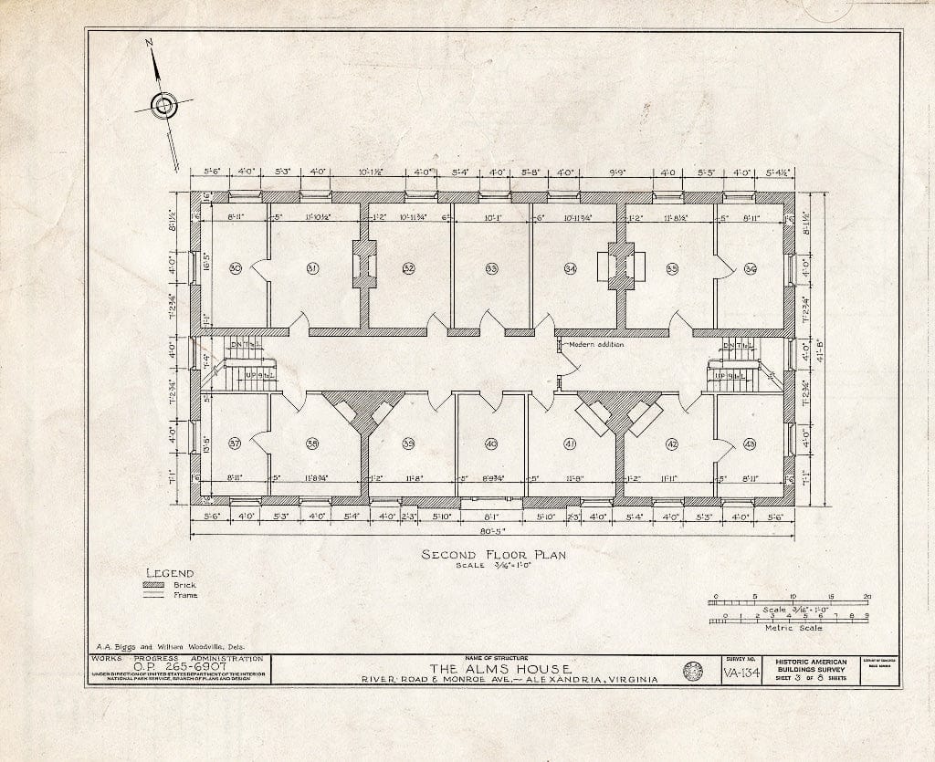 Blueprint HABS VA,7-Alex.V,1- (Sheet 3 of 8) - Alexandria Alms House, Alexandria, Independent City, VA