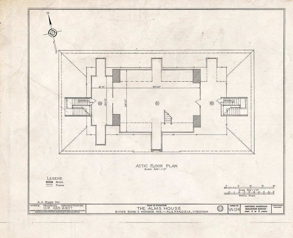 Blueprint HABS VA,7-Alex.V,1- (Sheet 4 of 8) - Alexandria Alms House, Alexandria, Independent City, VA