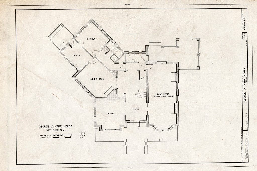 Blueprint HABS VA,16-LYNBU,91- (Sheet 1 of 1) - George A. Kerr House, 2001 Rivermont Avenue, Lynchburg, Lynchburg, VA