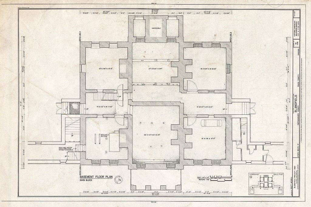 Blueprint HABS VA,29-CAR.V,1- (Sheet 4 of 21) - Blandfield, U.S. Route 17 & State Route 624, Caret, Essex County, VA