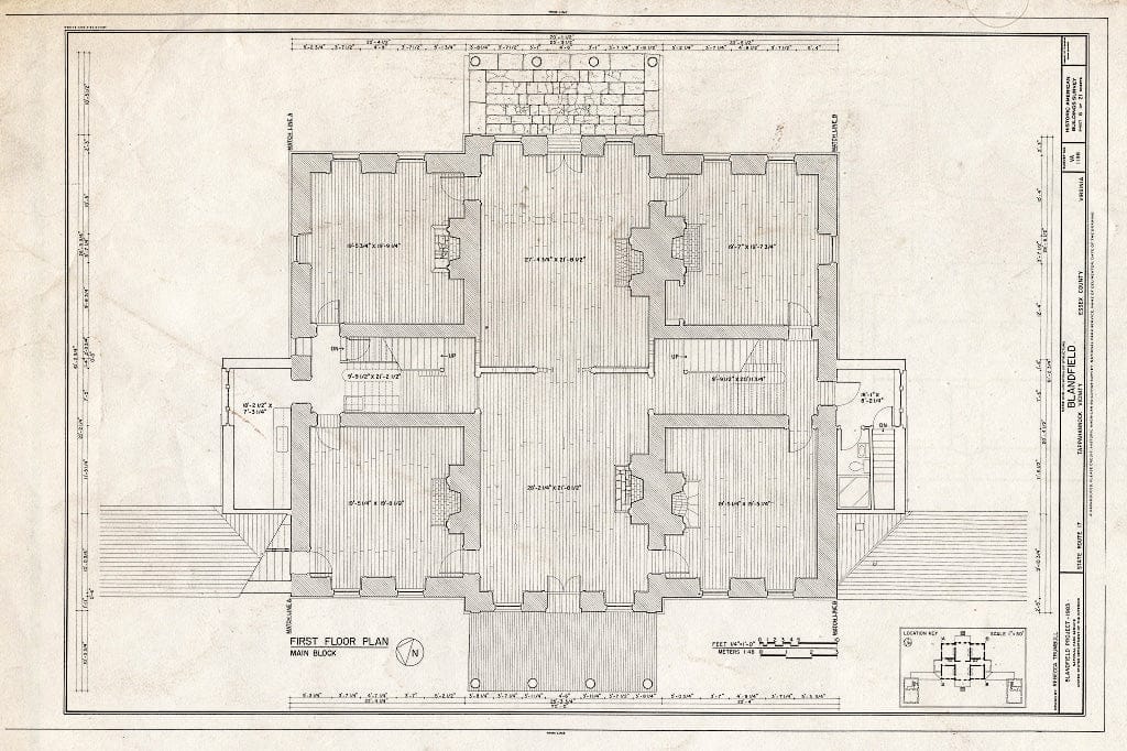 Blueprint HABS VA,29-CAR.V,1- (Sheet 6 of 21) - Blandfield, U.S. Route 17 & State Route 624, Caret, Essex County, VA