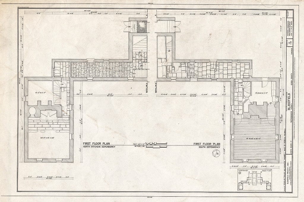 Blueprint HABS VA,29-CAR.V,1- (Sheet 7 of 21) - Blandfield, U.S. Route 17 & State Route 624, Caret, Essex County, VA