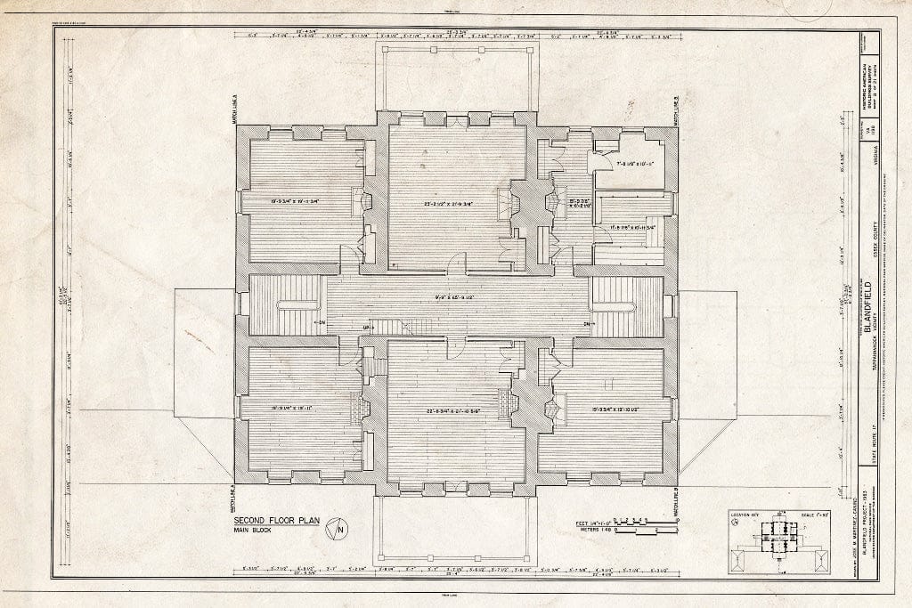 Blueprint HABS VA,29-CAR.V,1- (Sheet 8 of 21) - Blandfield, U.S. Route 17 & State Route 624, Caret, Essex County, VA