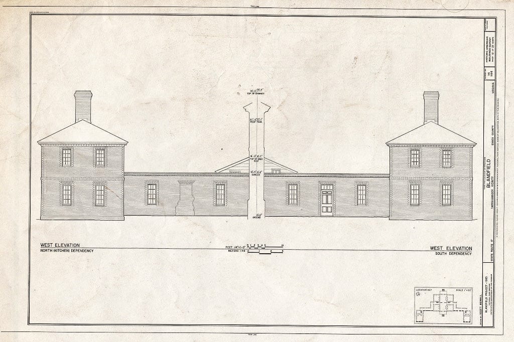 Blueprint HABS VA,29-CAR.V,1- (Sheet 12 of 21) - Blandfield, U.S. Route 17 & State Route 624, Caret, Essex County, VA