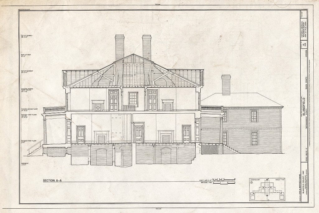 Blueprint HABS VA,29-CAR.V,1- (Sheet 17 of 21) - Blandfield, U.S. Route 17 & State Route 624, Caret, Essex County, VA