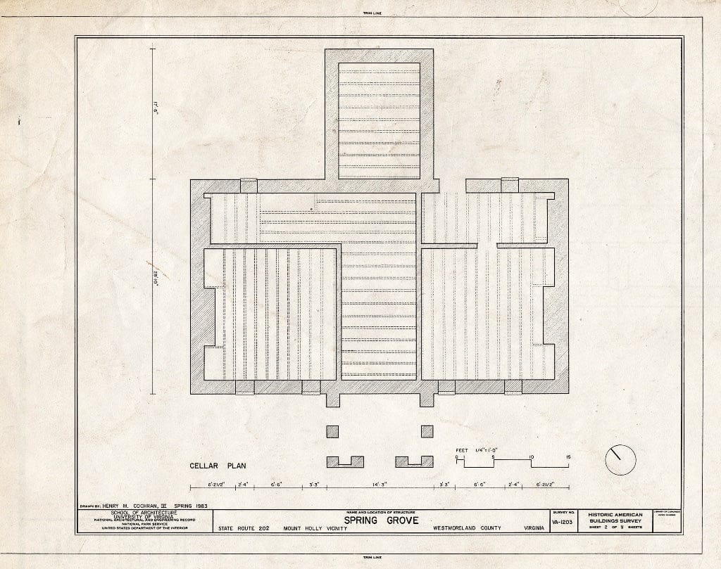 Blueprint HABS VA,97-Moho,1- (Sheet 2 of 9) - Spring Grove, State Route 202, Mount Holly, Westmoreland County, VA