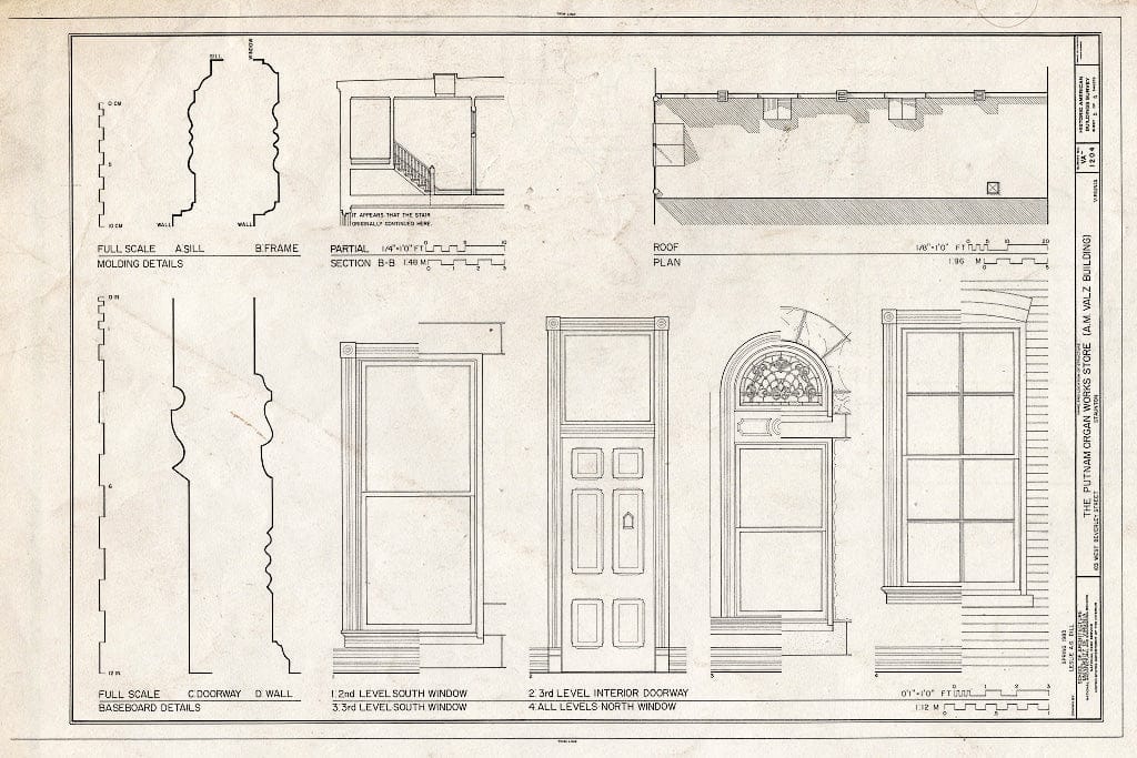 Blueprint HABS VA,8-STAU,5- (Sheet 5 of 5) - Putnam Organ Works Store, 103 West Beverley Street, Staunton, Staunton, VA