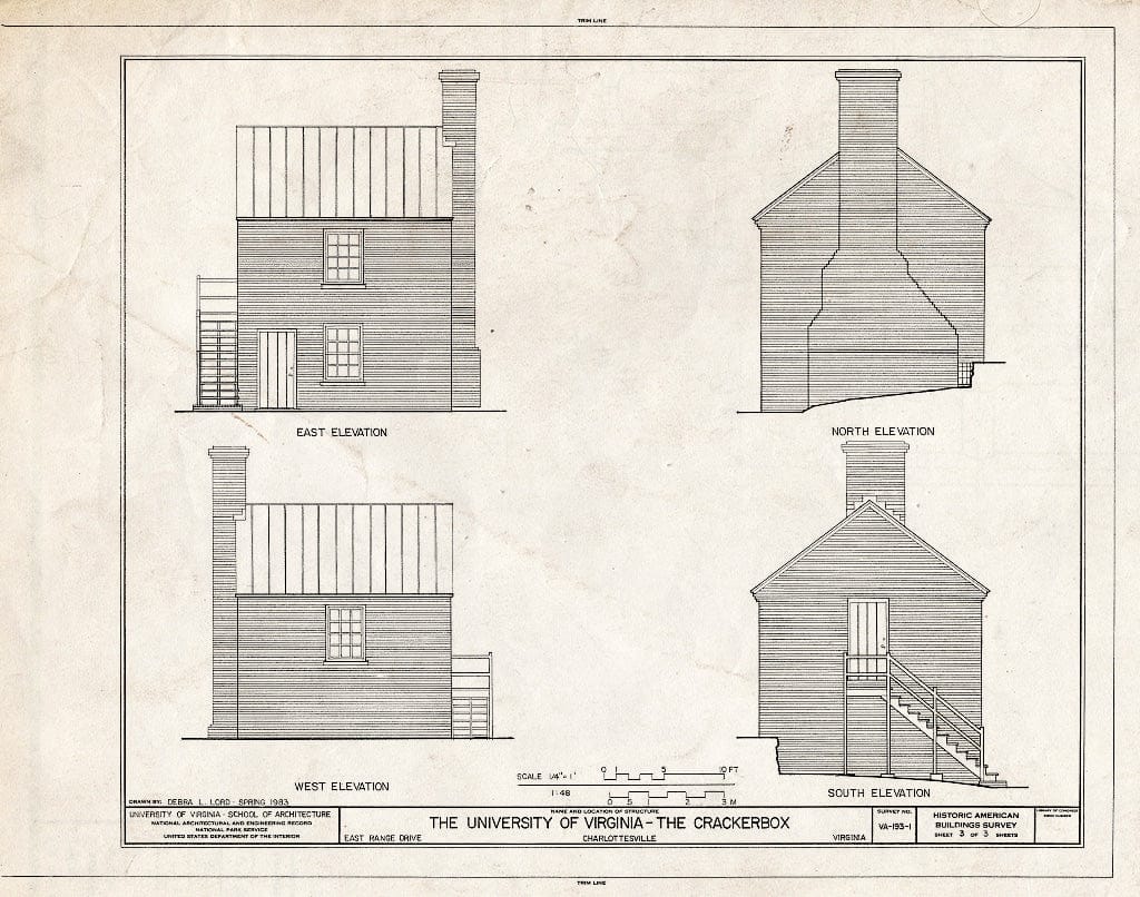 Blueprint HABS VA,2-Char,1U- (Sheet 3 of 3) - University of Virginia, The Crackerbox, East Range Drive, Charlottesville, Charlottesville, VA