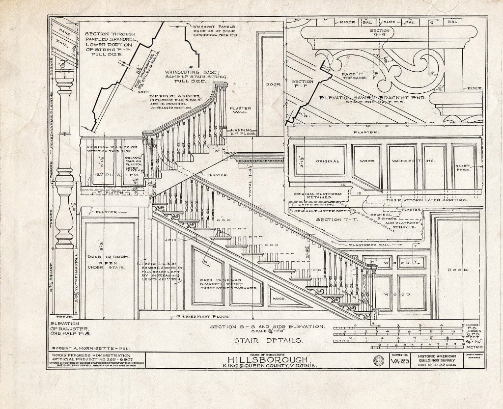 Blueprint HABS VA,49-Walk.V,1- (Sheet 12 of 22) - Hillsborough, Walkerton, King and Queen County, VA