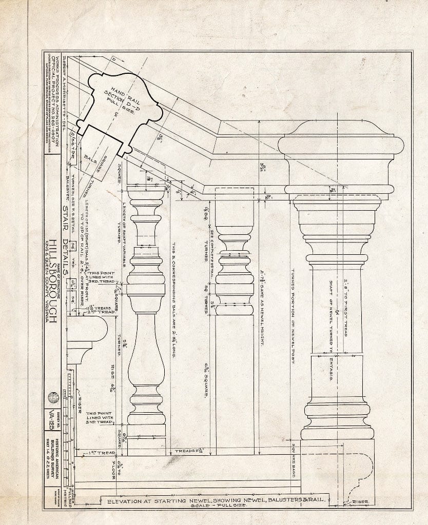 Blueprint HABS VA,49-Walk.V,1- (Sheet 14 of 22) - Hillsborough, Walkerton, King and Queen County, VA