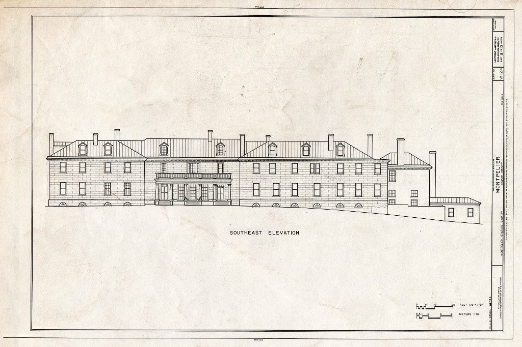 Blueprint HABS VA,69-Monts.V,2- (Sheet 8 of 10) - Montpelier, 13480 South Montpelier Road, Montpelier Station, Orange County, VA