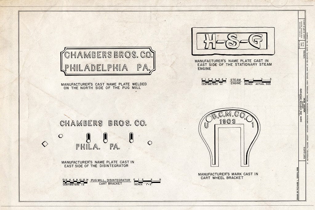 Blueprint HAER VA,95-NEWNE,2- (Sheet 5 of 5) - Davis & Kimpton Brickyard, West Bank of Warwick River, Mulberry Island, Newport News, Newport News, VA