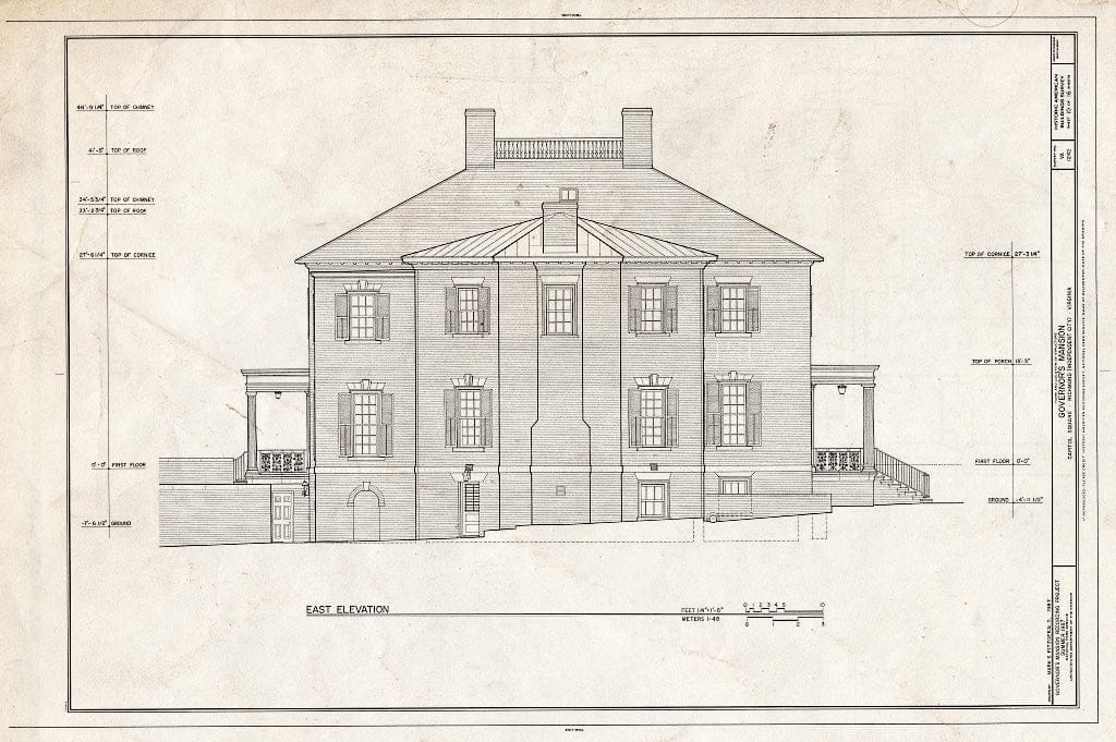 Blueprint HABS VA.44-Rich,8- (Sheet 10 of 16) - Governor's Mansion, Capitol Square, Richmond, Independent City, VA