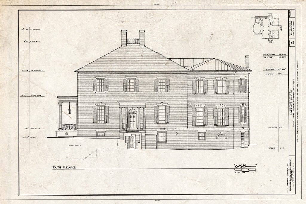 Blueprint HABS VA.44-Rich,8- (Sheet 11 of 16) - Governor's Mansion, Capitol Square, Richmond, Independent City, VA