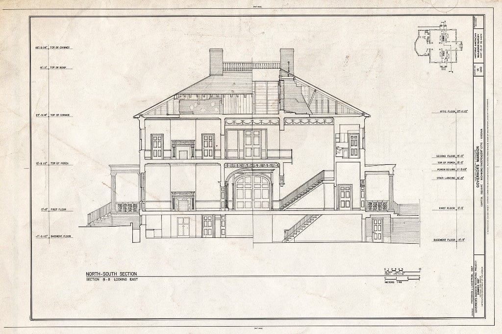 Blueprint HABS VA.44-Rich,8- (Sheet 13 of 16) - Governor's Mansion, Capitol Square, Richmond, Independent City, VA