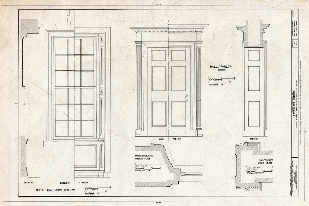Blueprint HABS VA.44-Rich,8- (Sheet 15 of 16) - Governor's Mansion, Capitol Square, Richmond, Independent City, VA