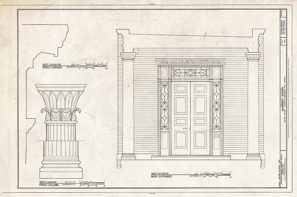 Blueprint HABS VA.44-Rich,8- (Sheet 16 of 16) - Governor's Mansion, Capitol Square, Richmond, Independent City, VA