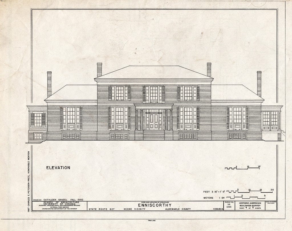 Blueprint HABS VA,2-KEE.V,1- (Sheet 4 of 5) - Enniscorthy, State Route 627, Keene, Albemarle County, VA