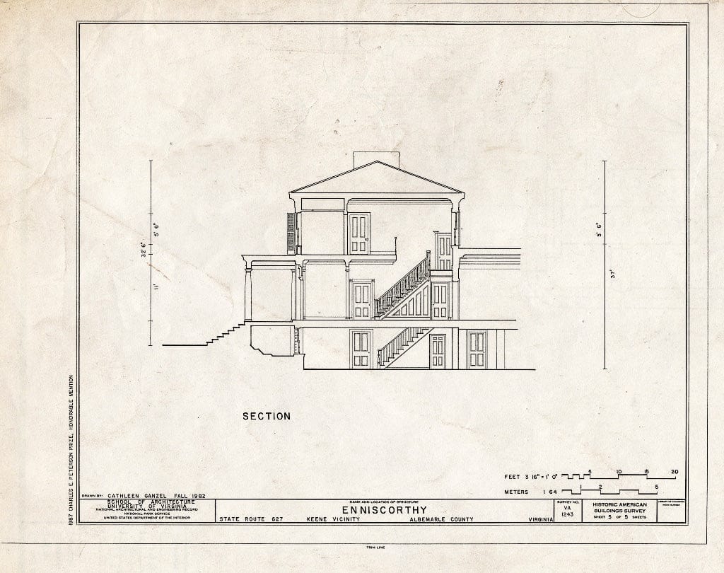 Blueprint HABS VA,2-KEE.V,1- (Sheet 5 of 5) - Enniscorthy, State Route 627, Keene, Albemarle County, VA