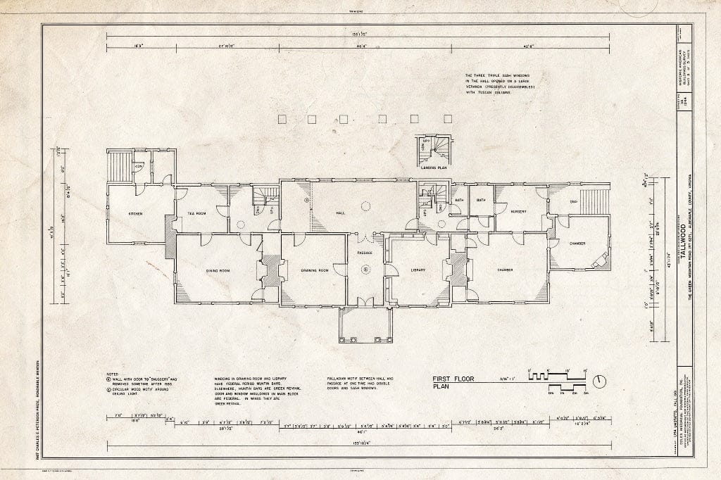 Blueprint HABS VA,2-CARB.V,3- (Sheet 3 of 5) - Tallwood, Green Mountain Road (State Road 627), Keene, Albemarle County, VA