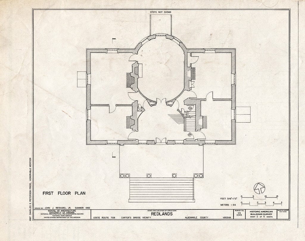 Blueprint HABS VA,2-CARB.V,2- (Sheet 2 of 6) - Redlands, State Route 708, Charlottesville, Charlottesville, VA