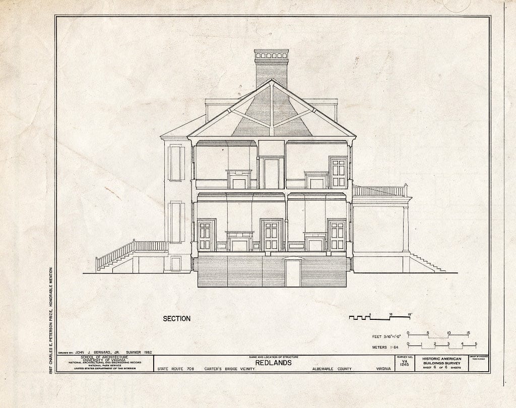 Blueprint HABS VA,2-CARB.V,2- (Sheet 6 of 6) - Redlands, State Route 708, Charlottesville, Charlottesville, VA