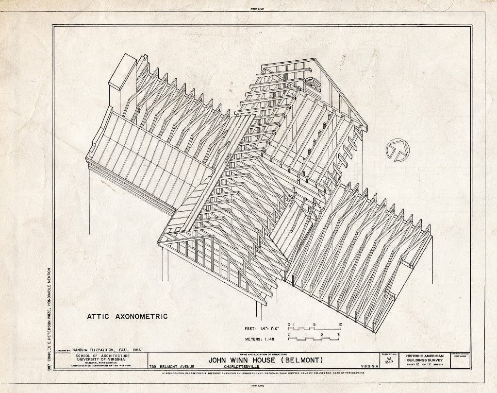Blueprint HABS VA,2-Char,20- (Sheet 12 of 12) - John Winn House, 759 Belmont Avenue, Charlottesville, Charlottesville, VA