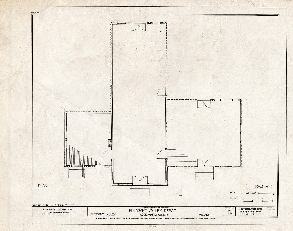 Blueprint HABS VA,83-PLEVA,1- (Sheet 2 of 5) - Pleasant Valley Depot, State Route 679, Pleasant Valley, Rockingham County, VA