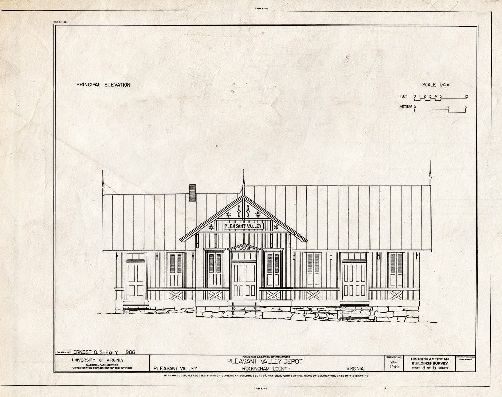 Blueprint HABS VA,83-PLEVA,1- (Sheet 3 of 5) - Pleasant Valley Depot, State Route 679, Pleasant Valley, Rockingham County, VA