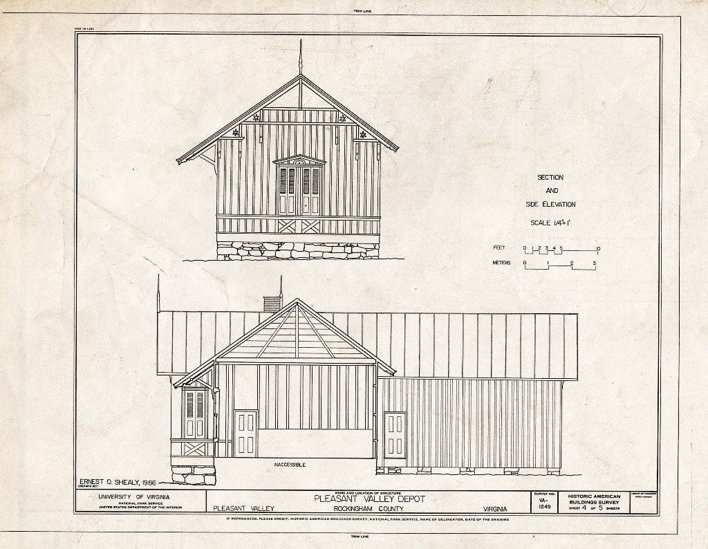 Blueprint HABS VA,83-PLEVA,1- (Sheet 4 of 5) - Pleasant Valley Depot, State Route 679, Pleasant Valley, Rockingham County, VA