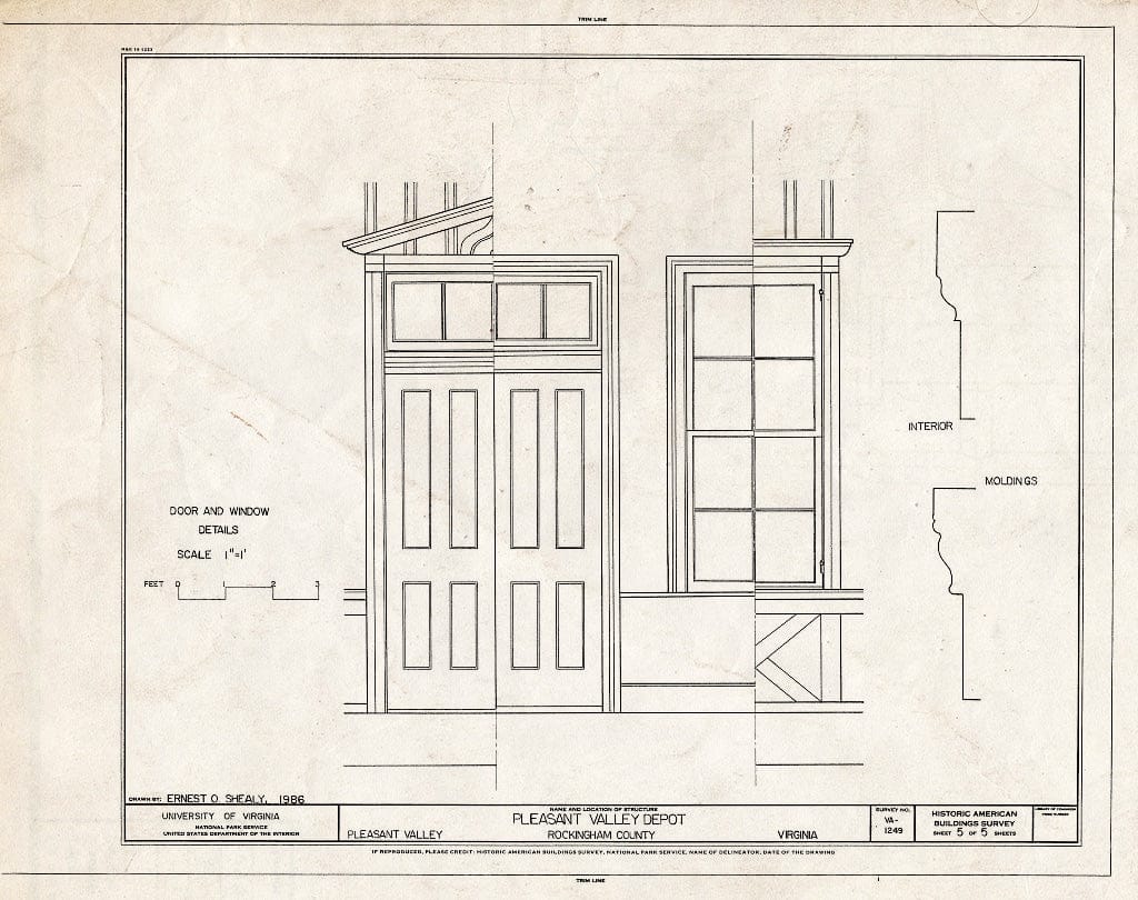Blueprint HABS VA,83-PLEVA,1- (Sheet 5 of 5) - Pleasant Valley Depot, State Route 679, Pleasant Valley, Rockingham County, VA