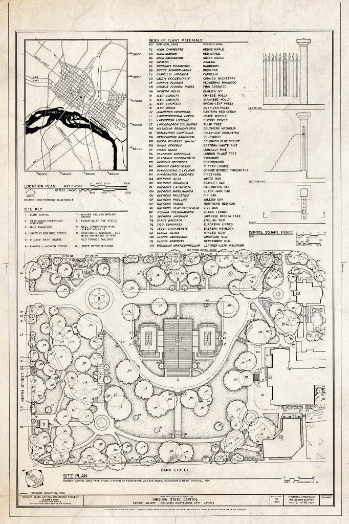 Blueprint HABS VA,44-Rich,9- (Sheet 2 of 48) - Virginia State Capitol, Bank and 10th Streets, Capitol Square, Richmond, Independent City, VA