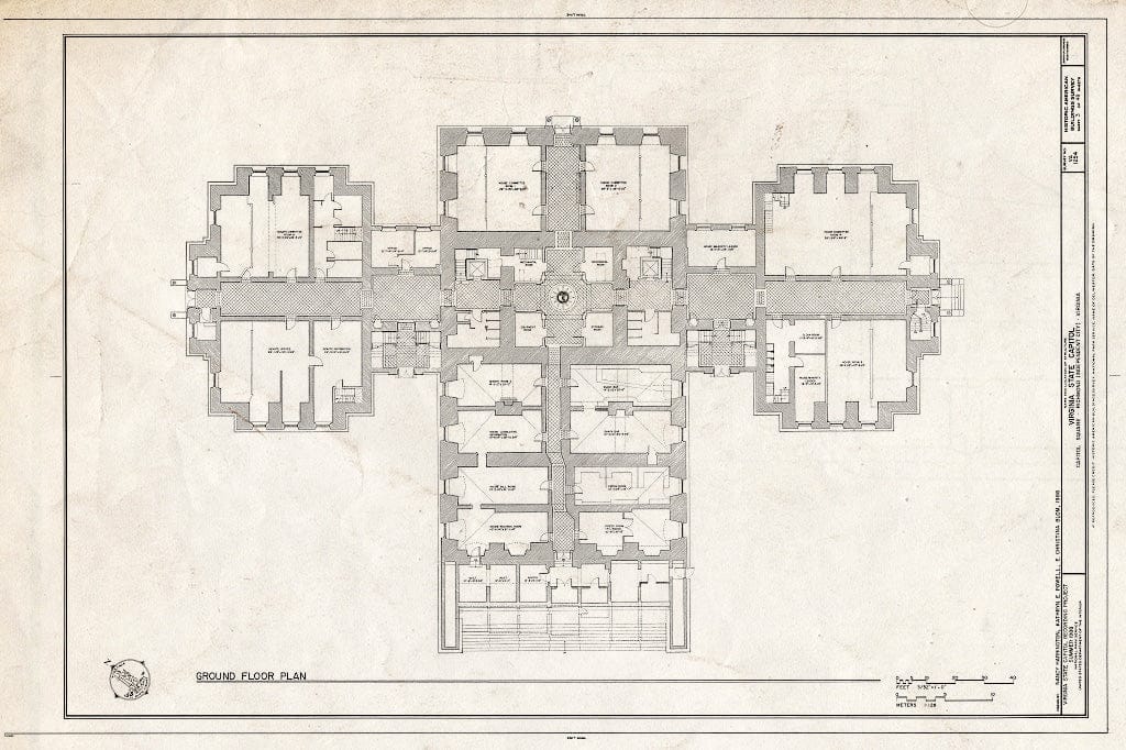 Blueprint HABS VA,44-Rich,9- (Sheet 3 of 48) - Virginia State Capitol, Bank and 10th Streets, Capitol Square, Richmond, Independent City, VA