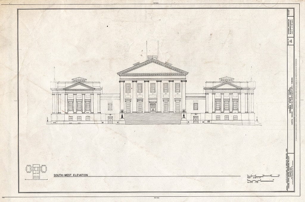 Blueprint HABS VA,44-Rich,9- (Sheet 21 of 48) - Virginia State Capitol, Bank and 10th Streets, Capitol Square, Richmond, Independent City, VA