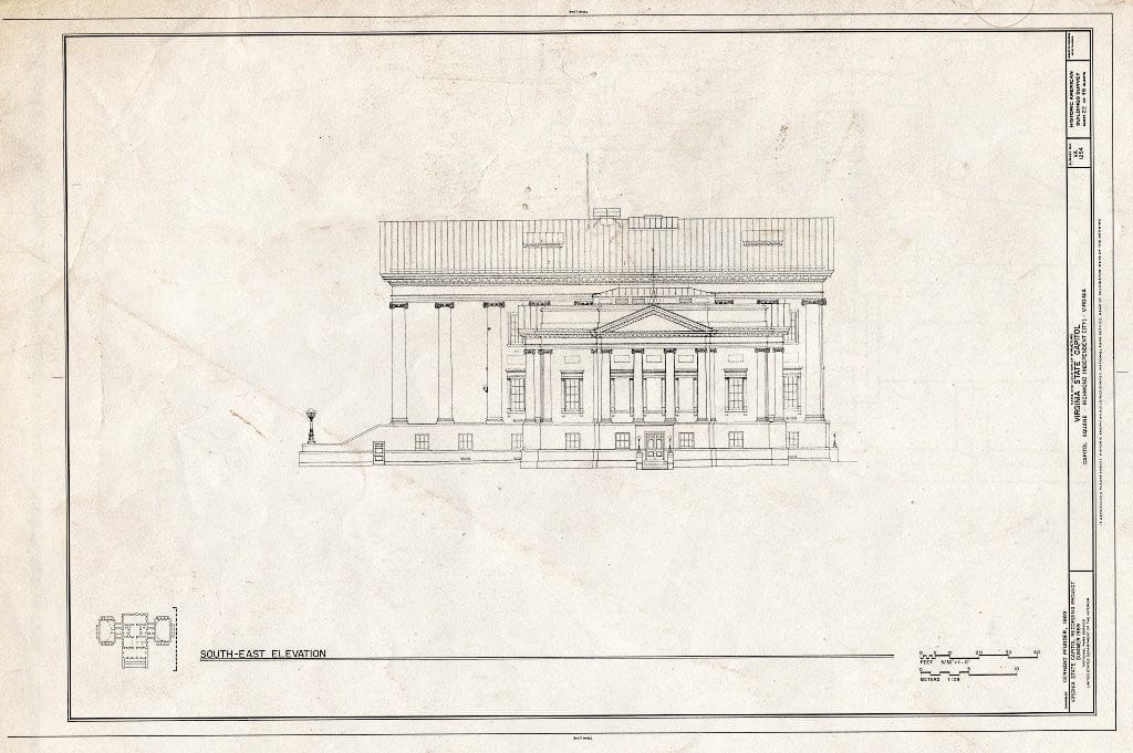 Blueprint HABS VA,44-Rich,9- (Sheet 22 of 48) - Virginia State Capitol, Bank and 10th Streets, Capitol Square, Richmond, Independent City, VA