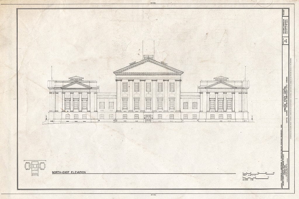 Blueprint HABS VA,44-Rich,9- (Sheet 23 of 48) - Virginia State Capitol, Bank and 10th Streets, Capitol Square, Richmond, Independent City, VA