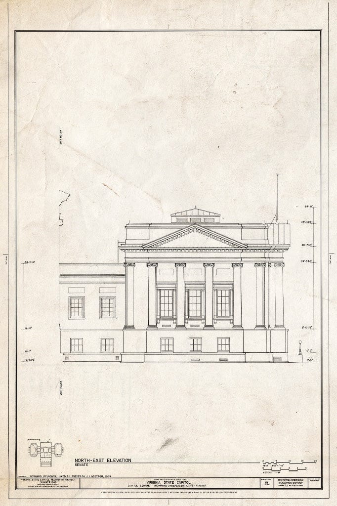 Blueprint HABS VA,44-Rich,9- (Sheet 32 of 48) - Virginia State Capitol, Bank and 10th Streets, Capitol Square, Richmond, Independent City, VA