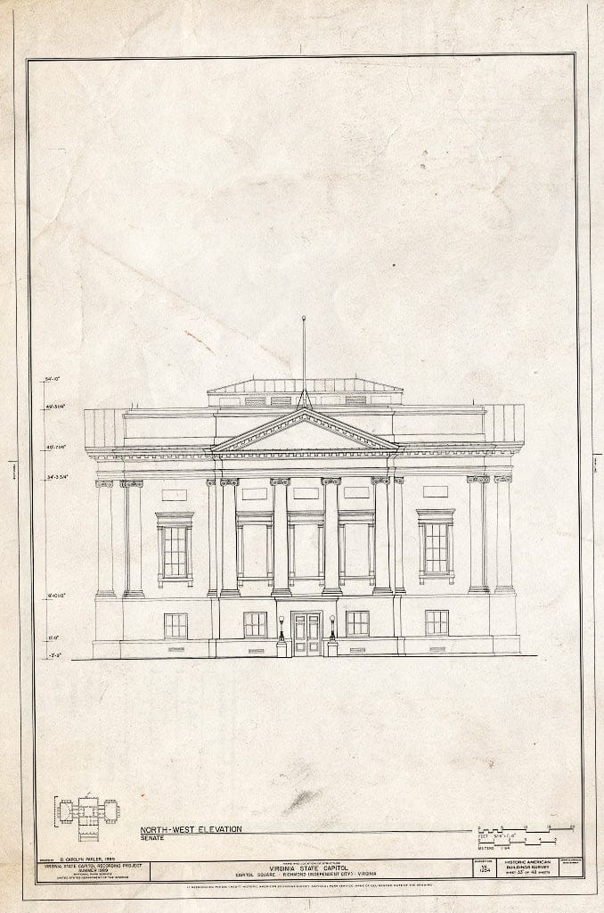 Blueprint HABS VA,44-Rich,9- (Sheet 33 of 48) - Virginia State Capitol, Bank and 10th Streets, Capitol Square, Richmond, Independent City, VA