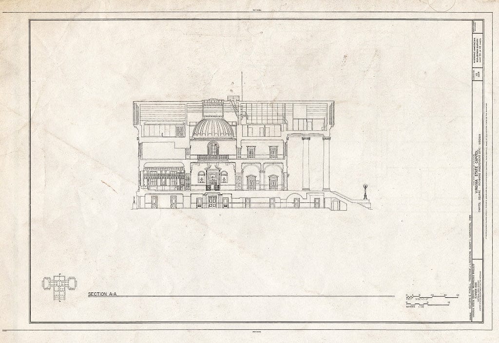 Blueprint HABS VA,44-Rich,9- (Sheet 36 of 48) - Virginia State Capitol, Bank and 10th Streets, Capitol Square, Richmond, Independent City, VA
