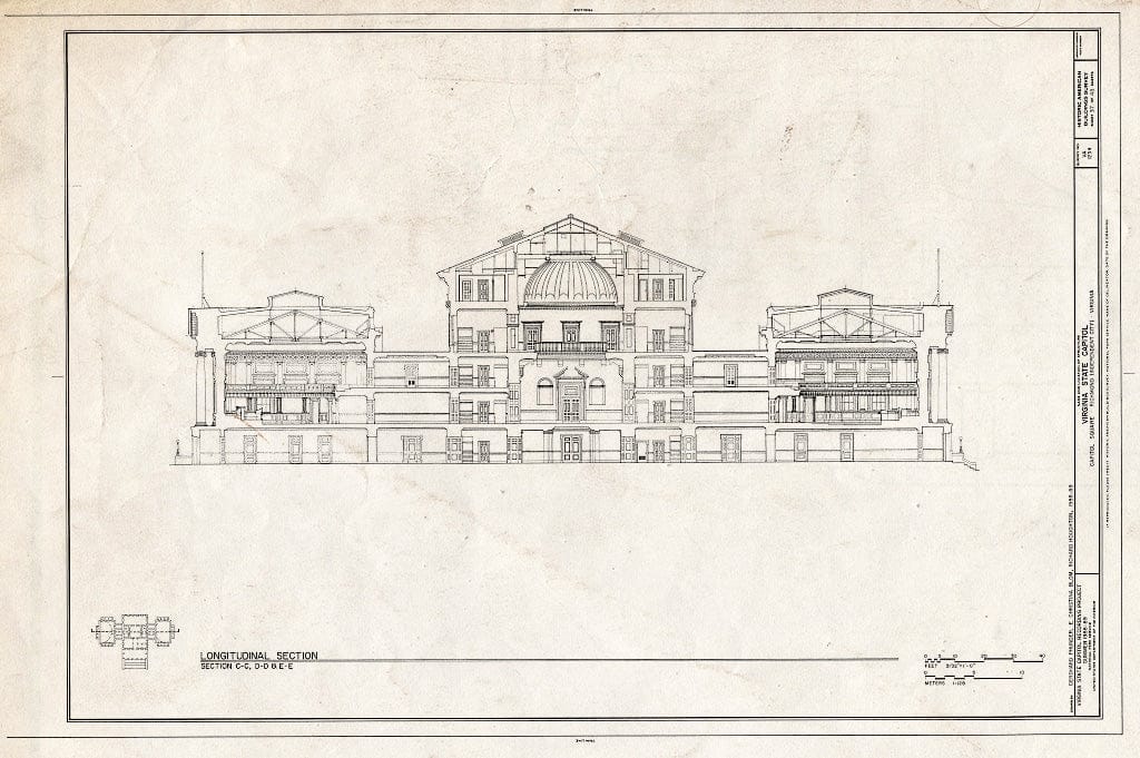 Blueprint HABS VA,44-Rich,9- (Sheet 37 of 48) - Virginia State Capitol, Bank and 10th Streets, Capitol Square, Richmond, Independent City, VA