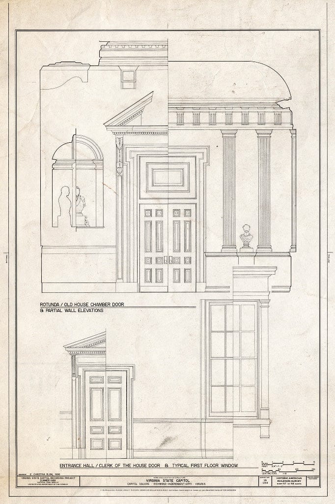 Blueprint HABS VA,44-Rich,9- (Sheet 47 of 48) - Virginia State Capitol, Bank and 10th Streets, Capitol Square, Richmond, Independent City, VA