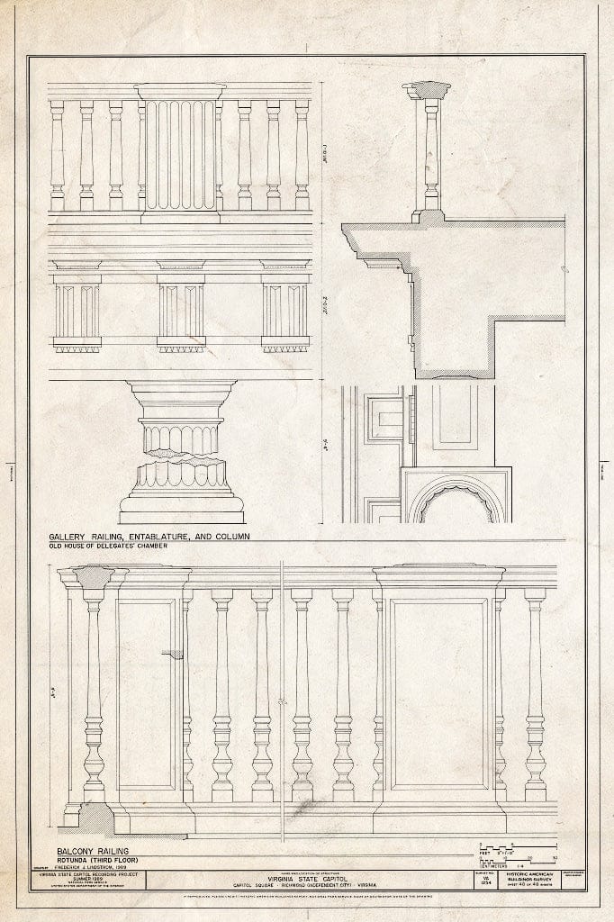 Blueprint HABS VA,44-Rich,9- (Sheet 48 of 48) - Virginia State Capitol, Bank and 10th Streets, Capitol Square, Richmond, Independent City, VA