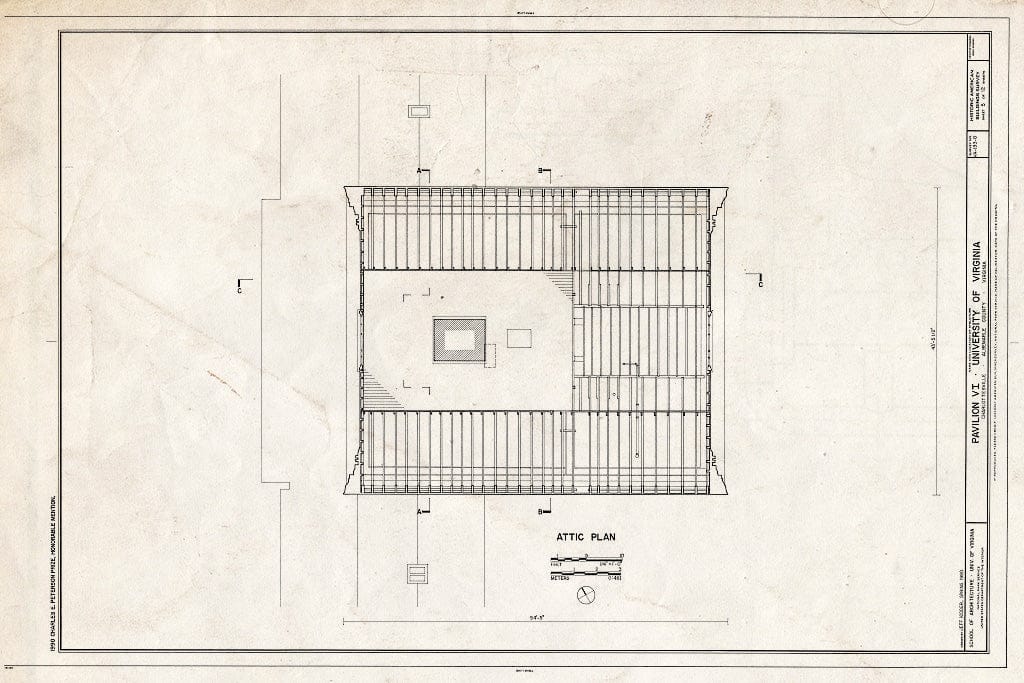 Blueprint HABS VA,2-Char,1-O- (Sheet 5 of 12) - University of Virginia, Pavilion VI, East Lawn, Charlottesville, Charlottesville, VA