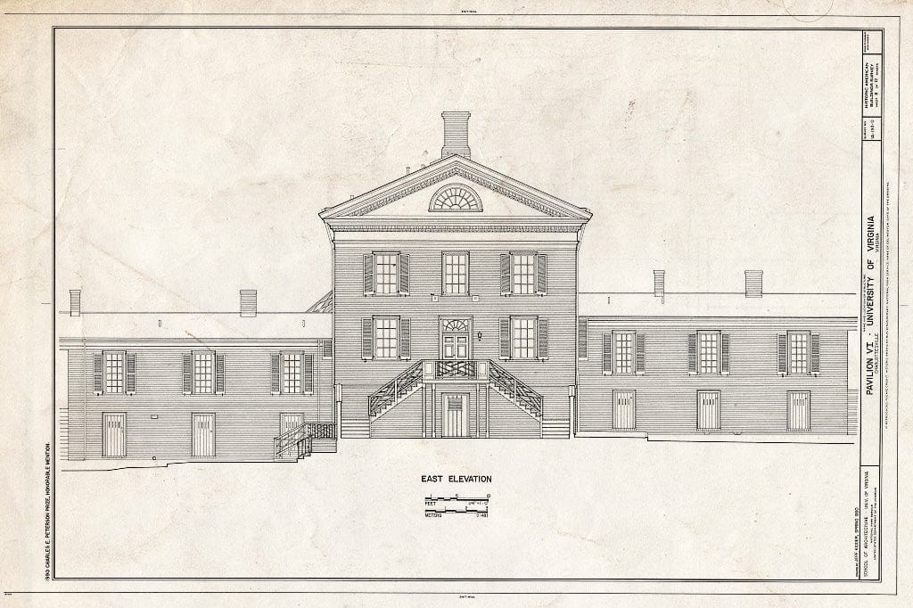 Blueprint HABS VA,2-Char,1-O- (Sheet 8 of 12) - University of Virginia, Pavilion VI, East Lawn, Charlottesville, Charlottesville, VA